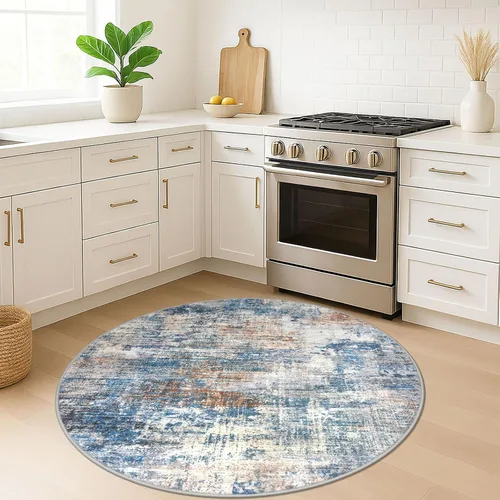 Miniatura 1120 de IOHOUZE Alfombra abstracta lavable de 3 x 12 pies para pasillos, antideslizante para cocina, camino de entrada de lana sintética para interiores
