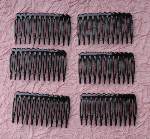Miniatura 3 de 6 peines laterales de pelo de 12 dientes, 2.4 x 1.4 pulgadas, accesorios para mujeres y niñas, cabello largo fino, grueso, para bodas, fiestas