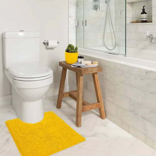 Miniatura 175 de LuxUrux Tapete de microfibra afelpada, de felpilla extrasuave, pelo largo de 1 pulgada, muy absorbente, para baño o ducha, lavar y secar a máquina