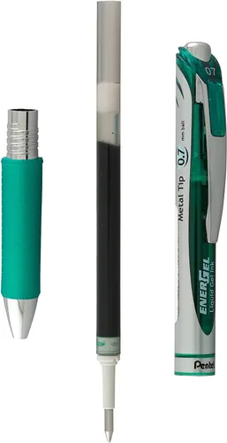 Miniatura 4 de Pentel Energel - Bolígrafos de tinta de gel líquido de 0.028 in, paquete de 5 bolígrafos RTX de lujo verdes con 3 recambios