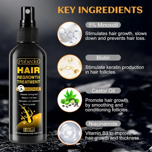 Miniatura 8 de NATURE ZIRAN Suero para el crecimiento del cabello, 5% de minoxidil para hombres y mujeres, espuma sin perfume para el crecimiento del cabello
