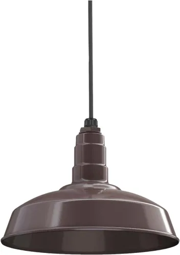 Miniatura 59 de Steel Lighting Co. Carson Barn Light Colgante montado en el techo Cúpula de 16 pulgadas Cable negro Luz de acero de estilo industrial