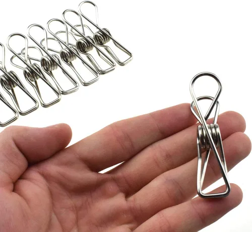 Miniatura 7 de HAHIYO Pinzas para la ropa, de acero inoxidable, no se oxidan, agarre fuerte en viento fuerte, 1.7 pulgadas, paquete de 30 unidades, pequeños, no se