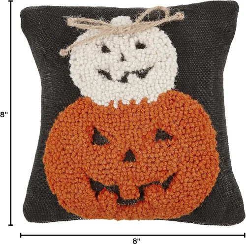Miniatura 5 de Mud Pie Mini almohada de gancho de Halloween, 1 unidad (paquete de 1), dos calabazas