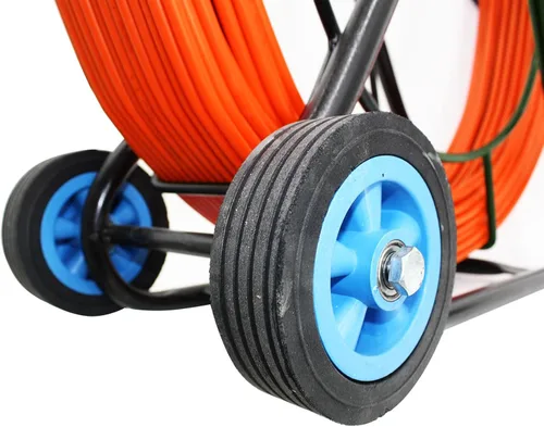 Miniatura 5 de 8MM 450FT Cable de alambre de fibra de vidrio Barra continua de fibra de vidrio Cable de cinta de fibra de vidrio Rod de alambre con rueda de jaula