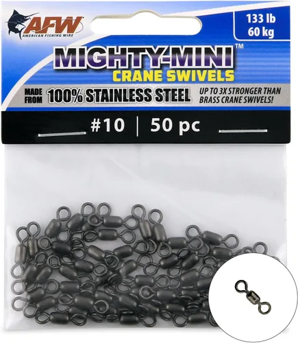 Miniatura 20 de American Fishing Wire Mighty Mini grúa giratoria, línea de pesca esencial, equipo de pesca compacto, giro de agua salada, giro de acero inoxidable