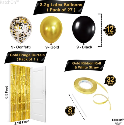 Miniatura 4 de KatchOn, Enormes decoraciones de Año Nuevo 2025 – Paquete de 35 Globos gigantes dorados de 40 pulgadas 2025, suministros de fiesta de Año Nuevo