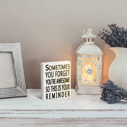 Miniatura 6 de Letrero inspirador de madera de 5 x 4 pulgadas, decoración motivacional para el día de San Valentín, decoración motivacional con texto en inglés