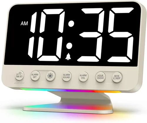 Miniatura 10 de Odokee Despertadores digitales para dormitorios: atenuador de brillo número 5 en negrita, fácil de leer en toda la habitación, 5 sonidos de alarma