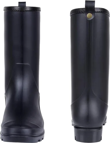 Miniatura 6 de Litfun Botas de lluvia de media pantorrilla para mujer, impermeables, ligeras, para jardín