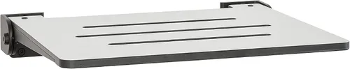 Miniatura 16 de Seachrome Asiento de ducha plegable Silhouette Slimline de 18 pulgadas, para montaje en pared, asiento rústico de teca con marco plateado