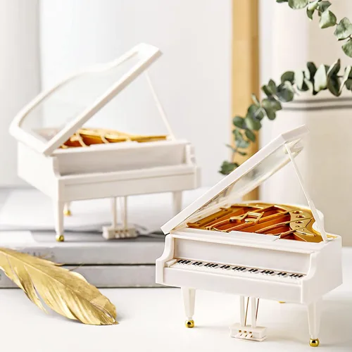 Miniatura 6 de Caja de música de piano, cajas musicales de cuerda, caja de música clásica para niñas, regalo de cumpleaños o decoración de escritorio