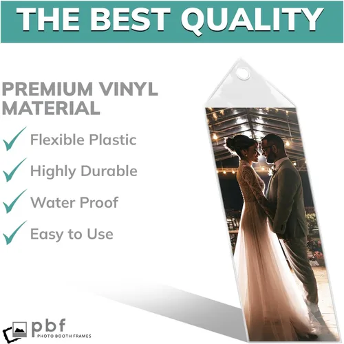 Miniatura 4 de pbf PHOTO BOOTH FRAMES Fundas de vinilo para marcapáginas de fotos de 2 x 6 pulgadas, soporte para tiras de fotos, marcadores personalizados