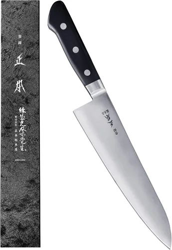 Miniatura 8 de MASAMOTO VG Cuchillo de chef japonés de 7.1" (180mm) Gyuto Cuchillo profesional de chef, hoja de acero inoxidable japonés ultra afilada, mango