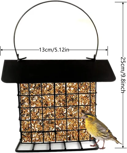 Miniatura 2 de Comedero para pájaros en sebo mejorado, a prueba de lluvia, para colgar al aire libre, para uso con pasteles de sebo, pasteles de semillas, pasteles