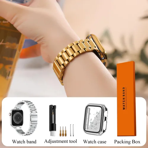 Miniatura 6 de Correa para Apple Watch de 1.496 pulgadas, 1.575 pulgadas, 1.614 pulgadas, 1.654 pulgadas, 1.732 pulgadas, 1.772 pulgadas, con cubierta facial