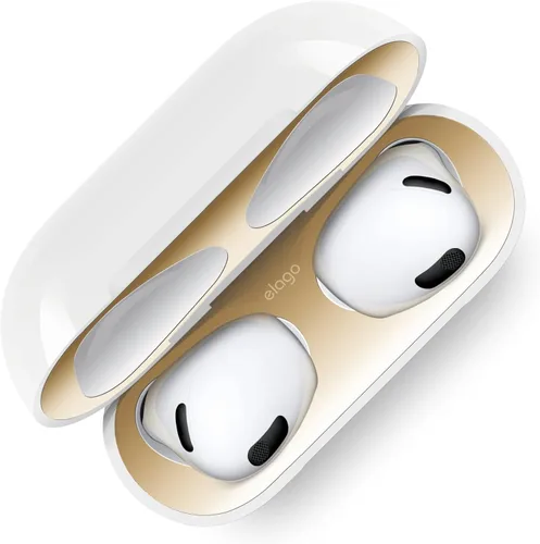 Miniatura 9 de elago - Protector contra el polvo compatible con AirPods 3, adhesivo metálico a prueba de polvo, película ultra delgada, acabado de aspecto lujoso