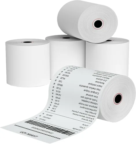 Miniatura 17 de Jayard Rollos de papel térmico de 2-1/4 pulgadas x 85 pies para tarjetas de crédito, rollos de papel térmico de 2.25 x 85 pies, rollos de caja