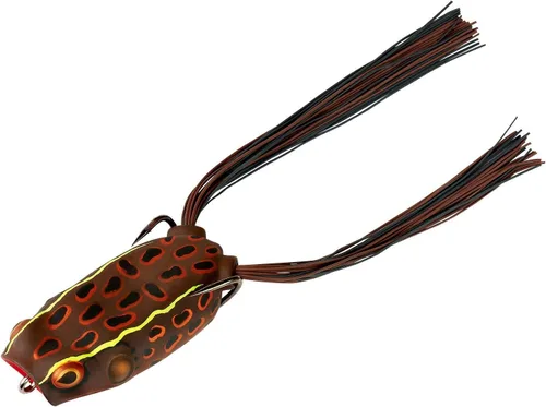 BOOYAH Poppin' Pad Crasher Señuelo de Rana de Cuerpo Hueco Topwater para Pesca de Lobina con Anzuelos Sin Enganches Sunburn