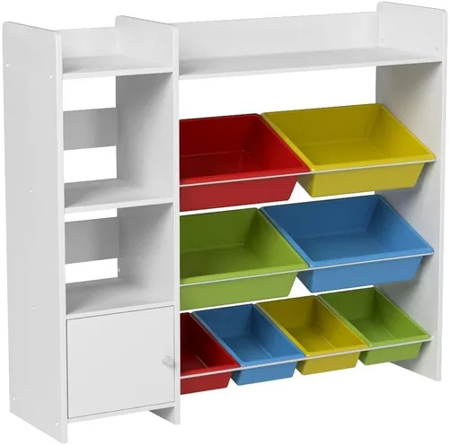 Miniatura 5 de Organizador de almacenamiento de juguetes con estantería, estantería de organización de sala de juegos para niños con contenedores de almacenamiento