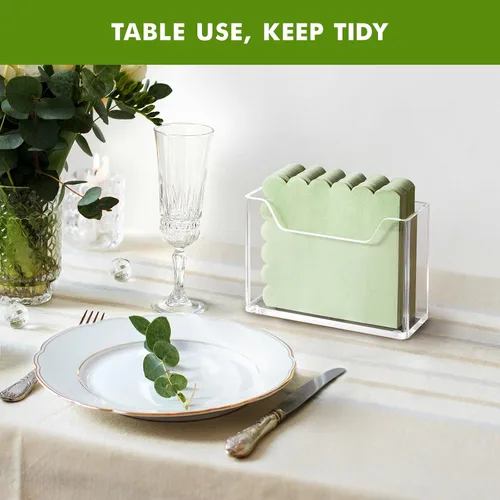 Miniatura 5 de Kordory Servilletero de Servilletas de Cóctel Acrílico para Mesa, para Servilletas de 5 x 5 Pulgadas, Soporte Moderno Vertical de Servilletas
