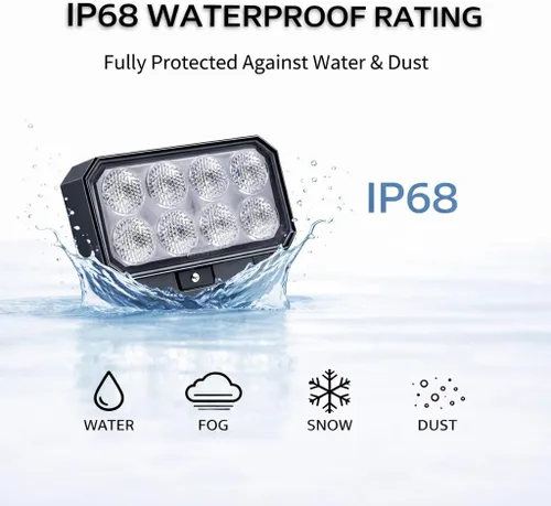 Miniatura 5 de 2 luces LED de trabajo de 4 pulgadas para camiones John Deere, luces de equipo de haz de inundación de 64 W, compatibles con tractores Kubota, luz