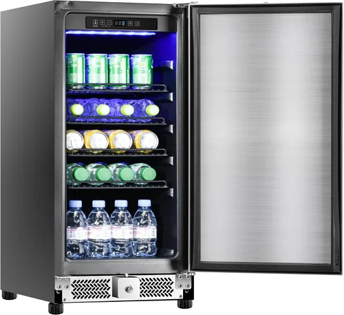 Refrigerador de bebidas para exteriores de 15 pulgadas, refrigerador debajo de la encimera, enfriador de vino para exteriores de 120 latas con