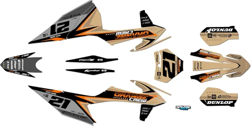 Miniatura 11 de Kit de gráficos para KTM Motocross de 2 tiempos 125 SX, 150 SX y 250 SX años 2019, 2020, 2021 y 2022 Orangecrew Series Cyan 16 Mil - Calcomanías