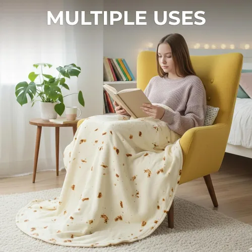 Miniatura 8 de Zulay - Manta extra grande de tortilla de burritos, envuélvete como un taco gigante. Manta novedosa de doble cara, divertida y ultra acogedora