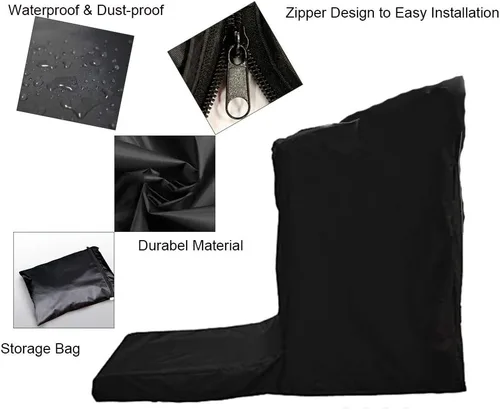 Miniatura 5 de FLR Cubiertas para cinta de correr negra, a prueba de polvo, impermeable, cubierta protectora ligera y resistente para cinta de correr en interiores