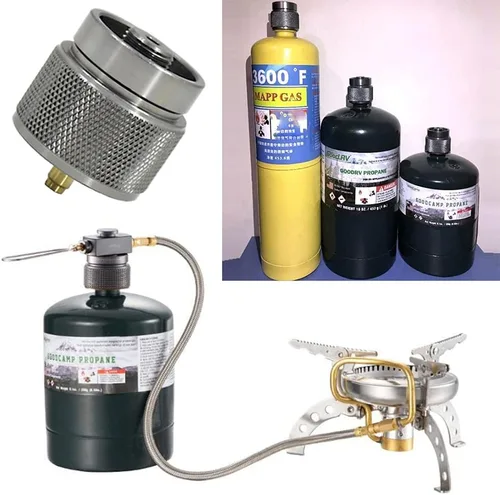 Miniatura 5 de Adaptador de butano a propano Adaptador de estufa de camping Conector de estufa de senderismo al aire libre para bote de combustible de isobutano