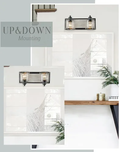 Miniatura 5 de Luces de tocador para baño grandes de 15.8 pulgadas, lámpara de tocador rústica de granja con pantallas de vidrio burbuja, accesorios de iluminación