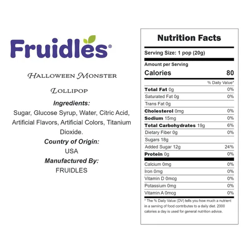 Miniatura 2 de Fruidles Piruleta de monstruo de Halloween, caramelos variados, rellenos de bolsas de golosinas, envueltas individualmente (1 libra)