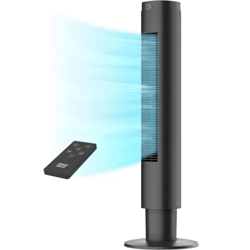 PHILODECO Ventiladores de torre para el hogar, ventilador de piso vertical con control remoto de vibración de 80°, múltiples modos, temporizador de