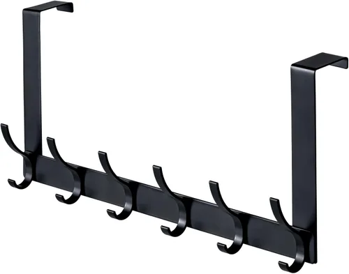 BOOMIBOO Ganchos para colgar sobre la puerta, colgador de puerta resistente, toallero con ganchos para toallas para baño, 12 ganchos grandes sobre
