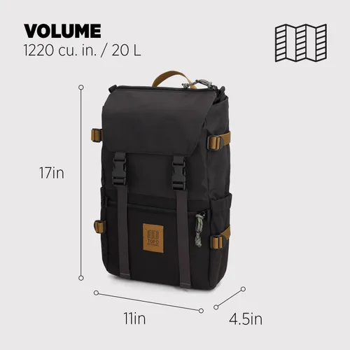 Miniatura 21 de Topo Designs Rover Pack Clásico, asfalto/negro, Tamaño único, Rover Pack Clásico
