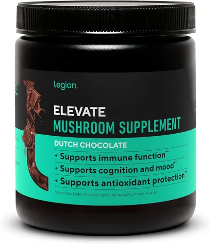 LEGION Elevate - Suplemento en polvo de hongos, mezcla de hongos en polvo de melena de león, polvo de reishi y beta-glucano, polvo de hongos para