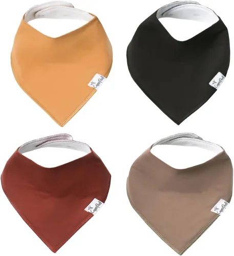 Miniatura 7 de Copper Pearl Baberos tipo bandana para bebé, paquete de 4 baberos de algodón suave para babear y dentición, absorbentes, ajuste ajustable, muchos