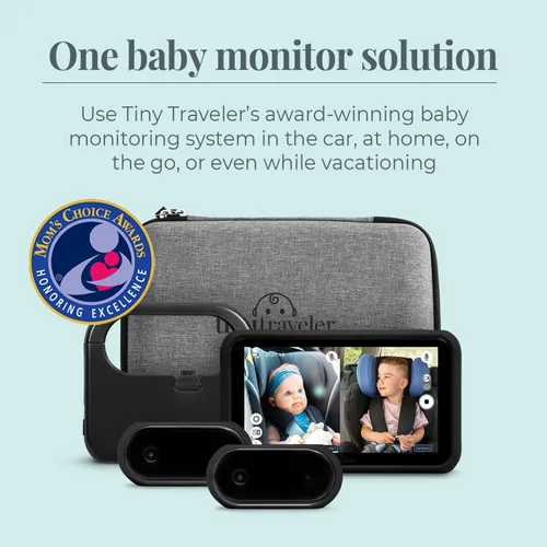 Miniatura 5 de Tiny Traveler Cámara de coche de bebé para 2 niños, monitor de coche de bebé con pantalla táctil con banco de energía, cámara de bebé sin WiFi