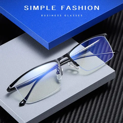 Miniatura 2 de Gafas de lectura fotocromáticas, gafas de lectura de tendencia, para hombres y mujeres, medio marco, para negocios, oficina, hombres
