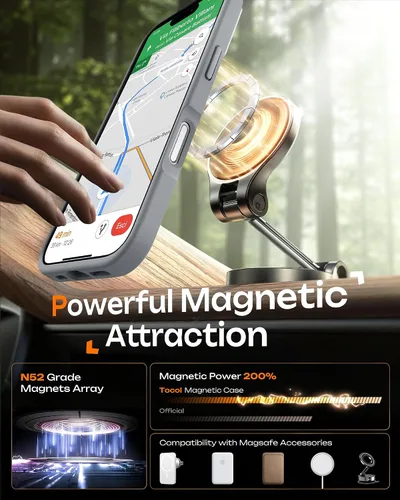 Miniatura 748 de TOCOL Funda para iPhone 11, compatible con Magsafe, protección completa de cámara, imanes integrados, protección contra caídas, funda translúcida