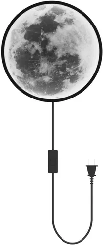 Miniatura 4 de QIYIMEILUX - Lámpara de pared de luna regulable con enchufe moderno LED con control remoto de 9.5 pulgadas y 15 W, lámpara de pared negra para Negro