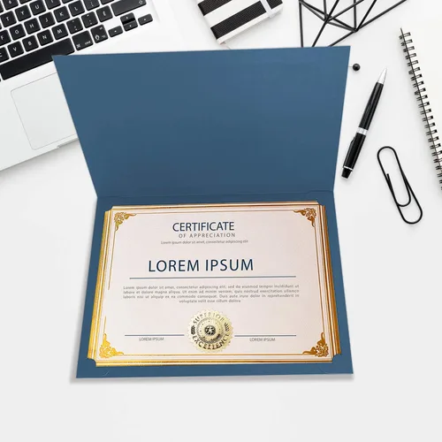 Miniatura 7 de SUNEE Kit de certificado de 75 piezas, 25 soportes para certificados azul marino y 25 papeles de certificado de tamaño carta y 25 sellos de premio