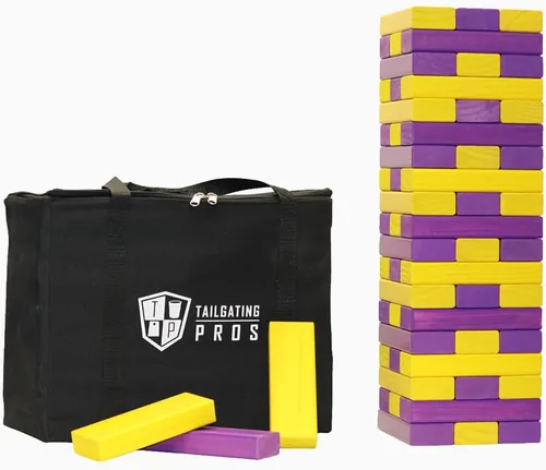 Miniatura 17 de Tailgating Pros Maderas Gigantes Premium que se Derrumban con Estuche de Transporte – ¡Elige los Colores de tu Equipo! Juego Gigante para Patio al
