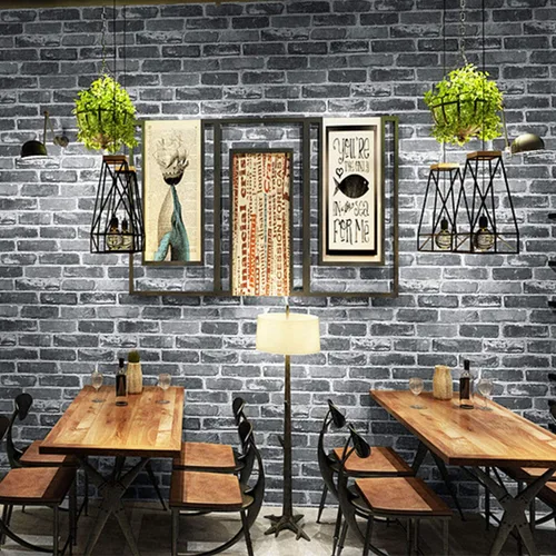 Miniatura 3 de Okydoky Papel Tapiz Despegable y Adhesivo, Papel Tapiz de Ladrillo Gris para Decoración del Hogar, Papel de Contacto Adhesivo y Despegable