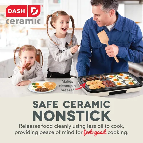 Miniatura 3 de DASH Everyday plancha eléctrica de cerámica para panqueques, hamburguesas, quesadillas, huevos y otros desayunos, almuerzos y aperitivos sobre