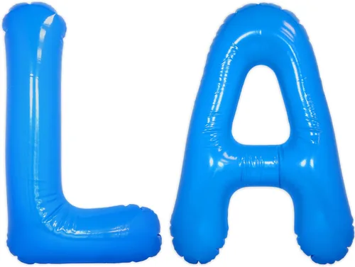 Letras reutilizables de deportes de Los Angeles LA LA Blue Gameday | Letras LA Gameday para fiesta deportiva, béisbol, fútbol, fiesta del equipo
