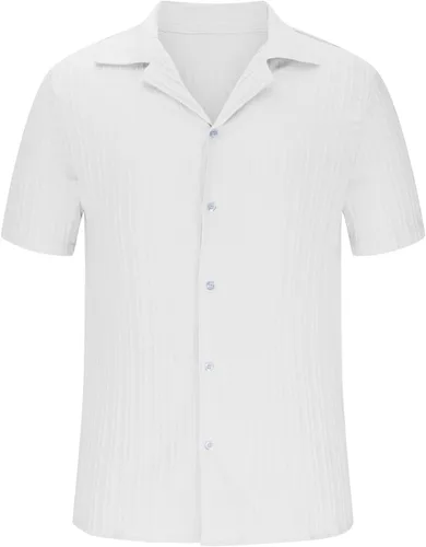 Miniatura 3 de Blusas Verano Hombres 2023 2024 Camiseta cobertura sólida Tops Camisa Manga Corta botones Camisa Rebeca hawaiana