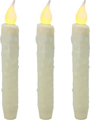 Miniatura 28 de CVHOMEDECO. Velas de cera real sumergidas a mano, funciona con pilas, temporizador, velas cónicas sin llama primitivas del país, 6-3/4 pulgadas