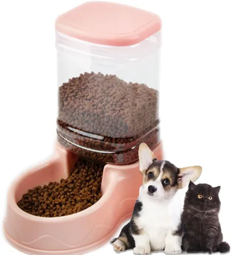 Miniatura 10 de Tazón de alimentación para mascotas y dispensador de agua con contenedor de almacenamiento recargable, autodispensable, comedero para gatos de gran